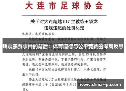 魏震禁赛事件的背后:体育道德与公平竞赛的深刻反思