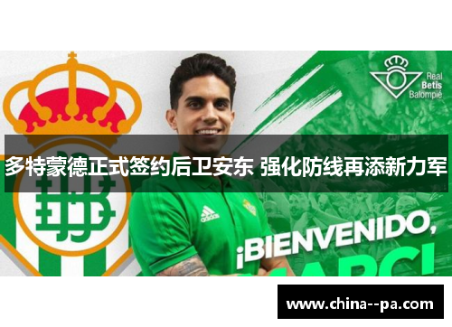 多特蒙德正式签约后卫安东 强化防线再添新力军